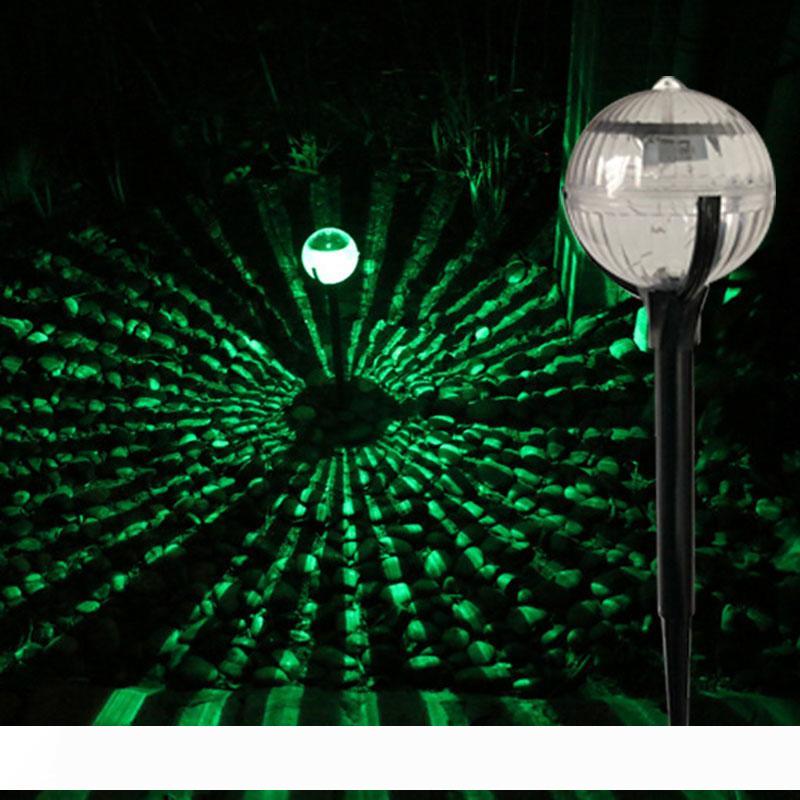 Ball-shaped solar LED landscape lamps for outdoor garden decor in colorful plastic and stainless steel