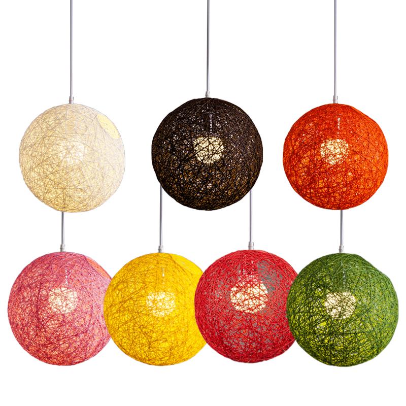 Bamboo and rattan lamp covers with creative spherical nest designs