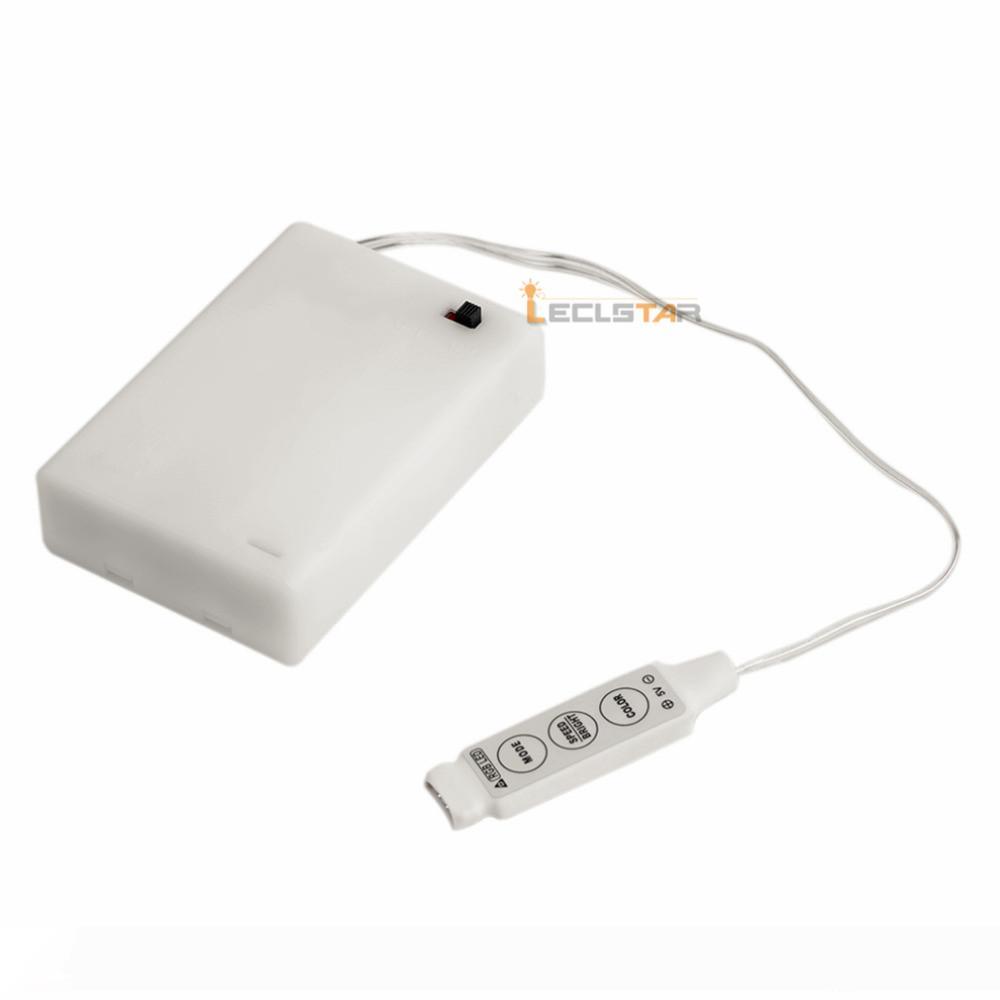Battery-powered 5050 LED strip in 0.5M, 1M, or 2M lengths with RGB colors, waterproof and flexible, includes controller for decorative lighting
