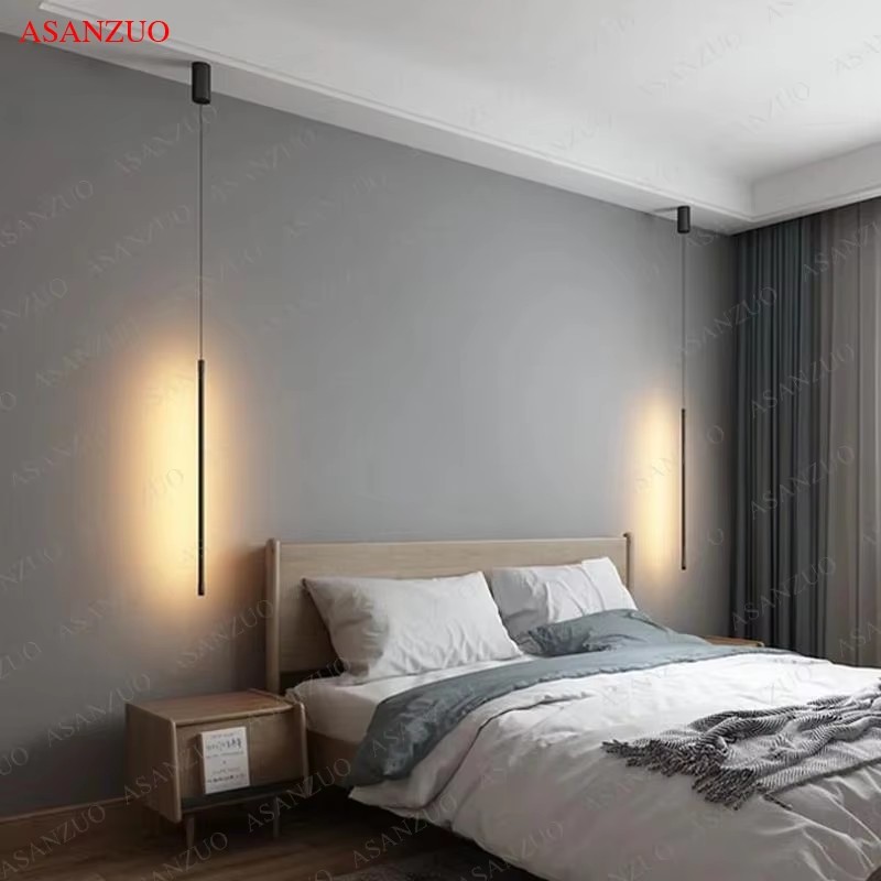 Bedroom LED pendant light with adjustable hanging strip for modern living room or TV wall decor