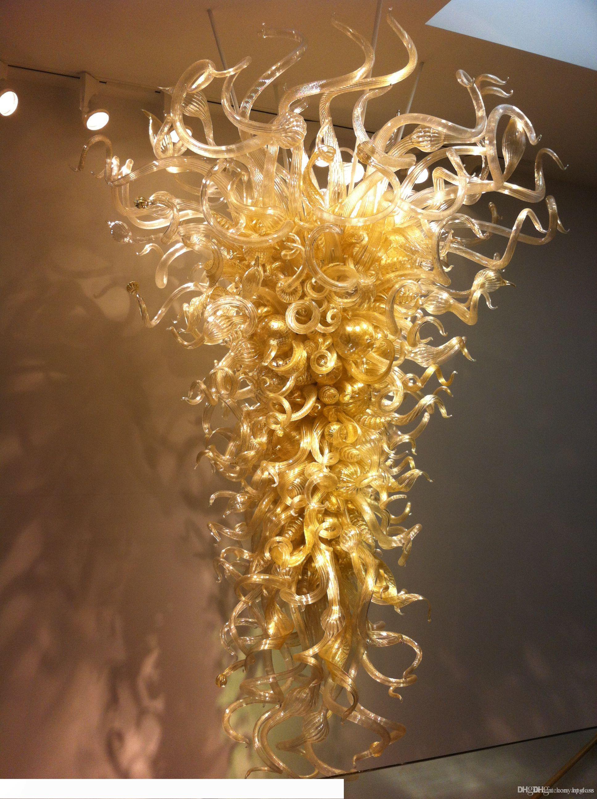 Beige handcrafted glass chandeliers with customizable dimensions, 110-240V LED lighting in authentic Italian Murano style