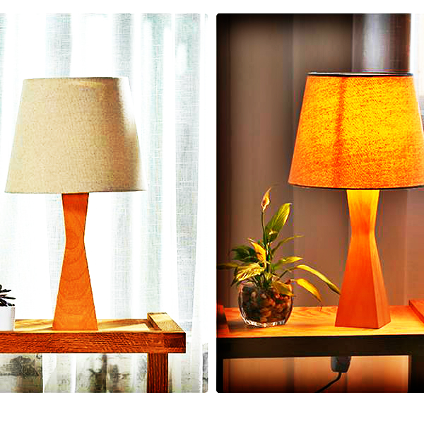 BEST Materials Concise Modern Style High-grade wood and cloth materials Creative Fashion Eye Protection Table Lamp with Light Source US Plug