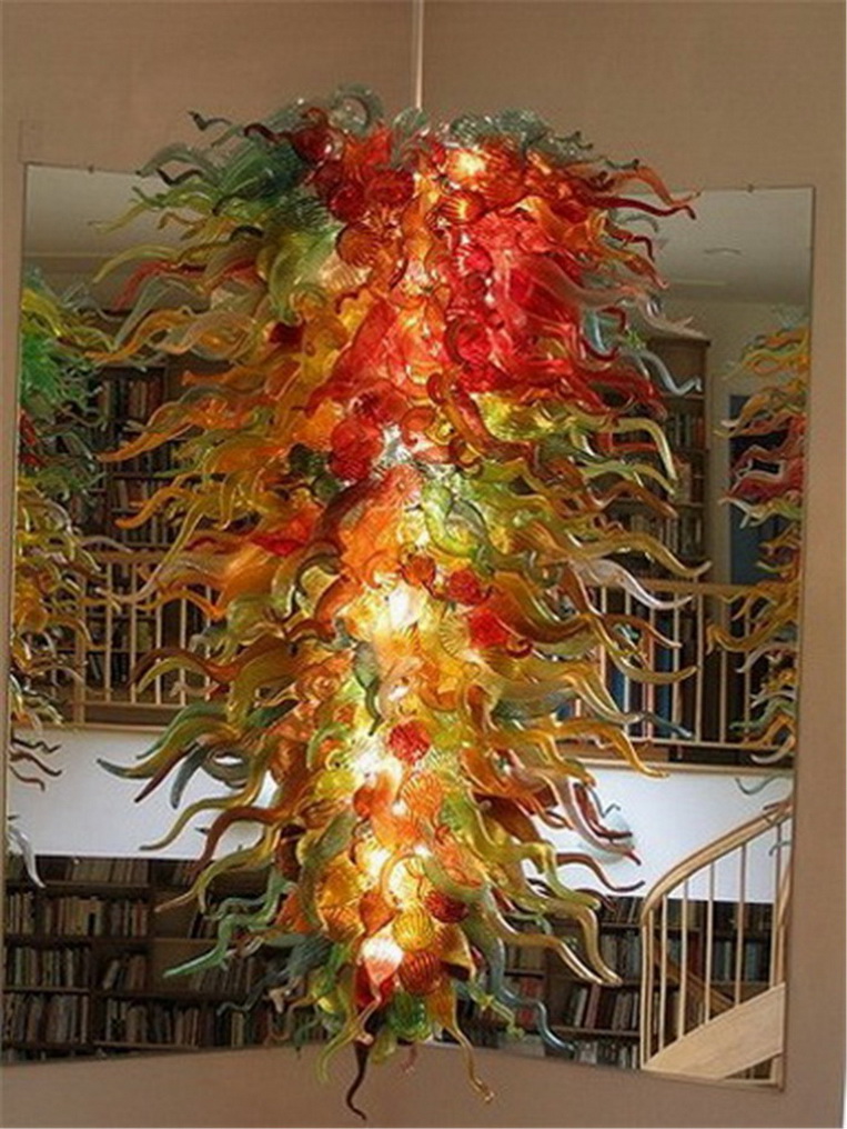 Big Hand Blown Dale Chihuly Murano Chandelier Borosilicate Glass Art Dome Light High Ceiling Chandeliers