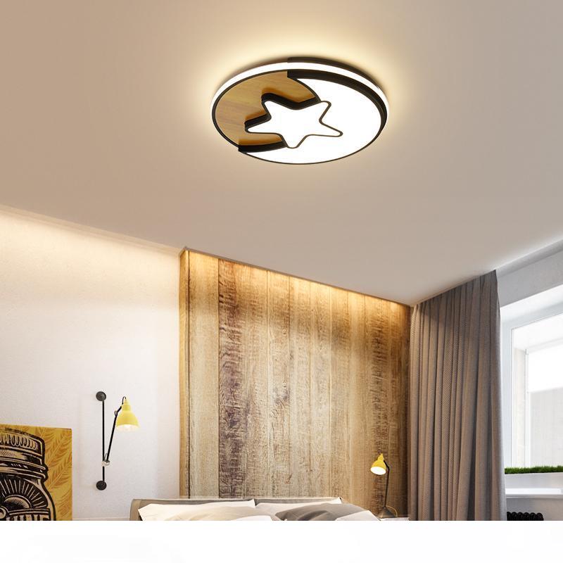 Black and white minimalist LED ceiling lights for kids' rooms, bedrooms, and study areas in a modern Nordic style