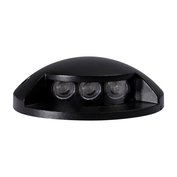 Black Dome-shaped LED Pathway Light with Triple-bulb Design for Outdoor Walkways