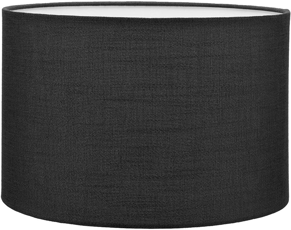 Black fabric and metal drum lampshade, 38x38x22 cm, high quality decorative floor lamp cover