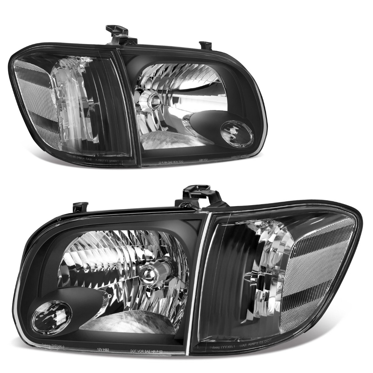 Black housing corner lamps for 2005-2007 Toyota Tundra and Sequoia models