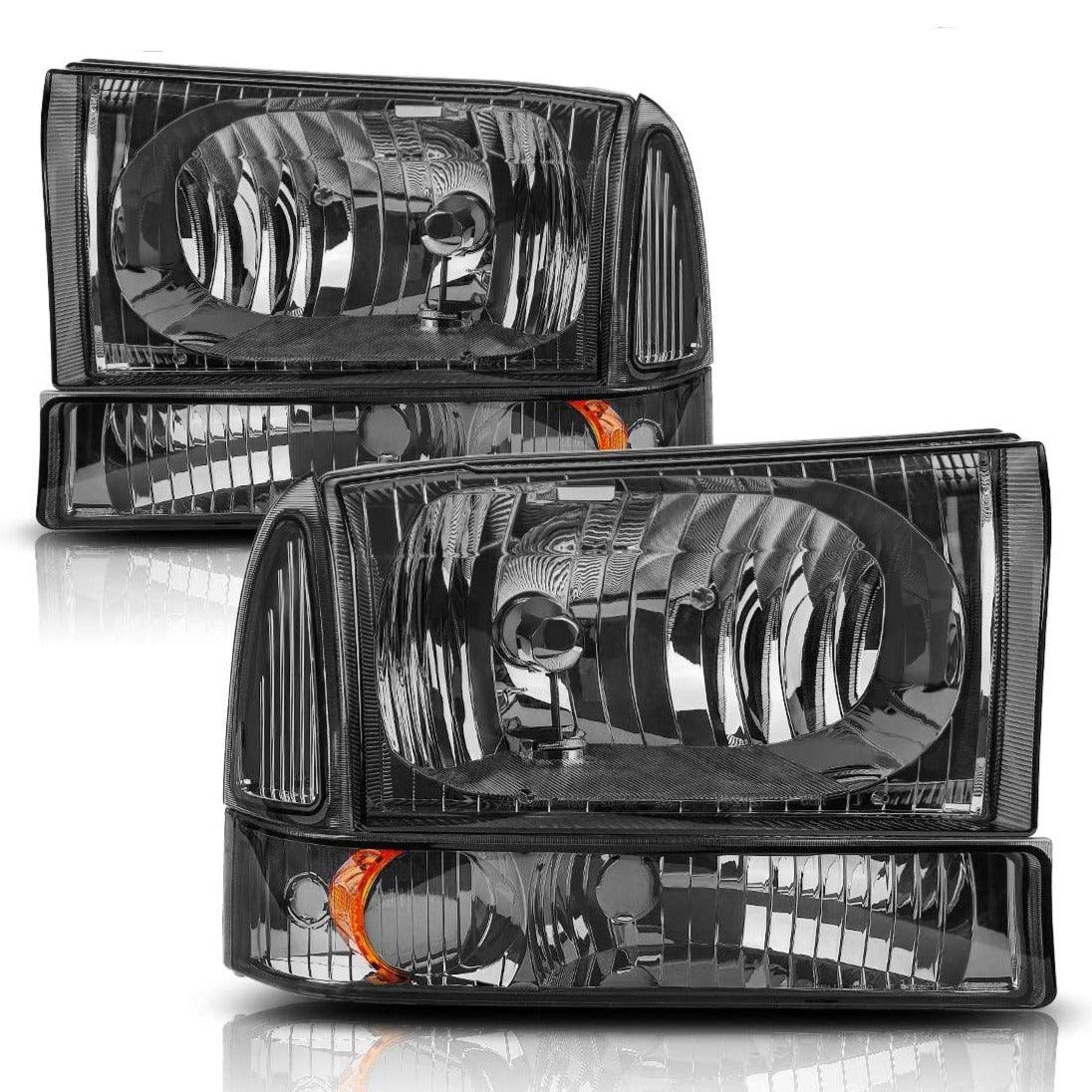 Black housing headlight assembly for 00-04 Ford Excursion and 99-04 F250-F550 Super Duty trucks
