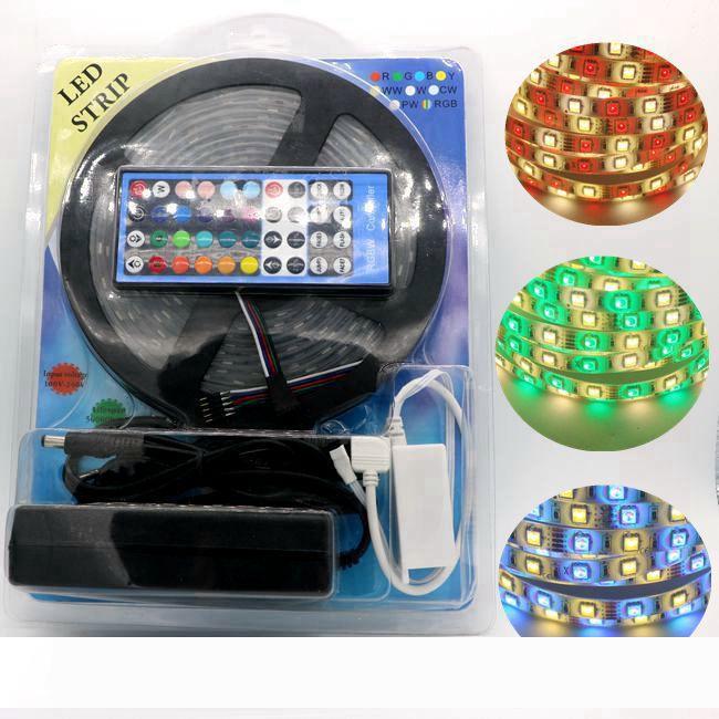 Blister Package 5M 300led RGBW waterproof IP65 DC12V flexible LED strip with RGB and white color options