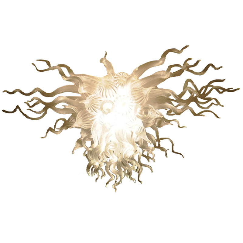 Blown glass ceiling lights featuring white Murano artistic chandeliers, modern LED lighting for bedroom and home decor