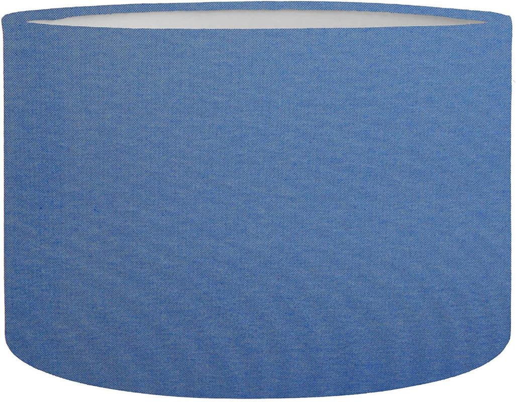Blue drum floor lampshade measuring 38x38x22 cm, crafted from premium decorative fabric with metal inner frame
