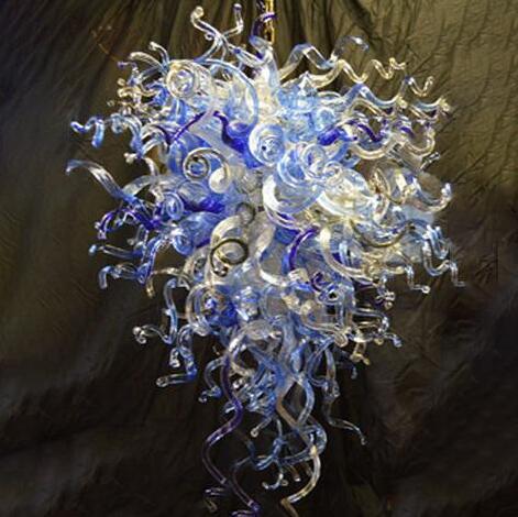 Blue elegant pendant lamp featuring blown glass for stylish hotel lobby and kitchen lighting