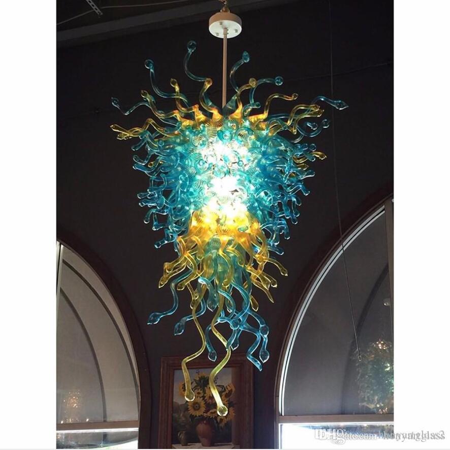 Blue Golden Hand Made Blown Art Decor Colorful Europe Style Glass Chandelier for Living Room Kitchen Villa Lobby Coffee House Decor

Handcrafted blue and gold European-style glass chandelier with c...