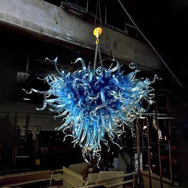 Blue Lampshade Romantic Murano Glass Ceiling Decor Chandelier with LED Lights 100% Hand Blown Glass Modern Chandeliers and Pendant Lamp

Elegant blue Murano glass LED chandelier with handcrafted lampshade, a modern pendant light fixture