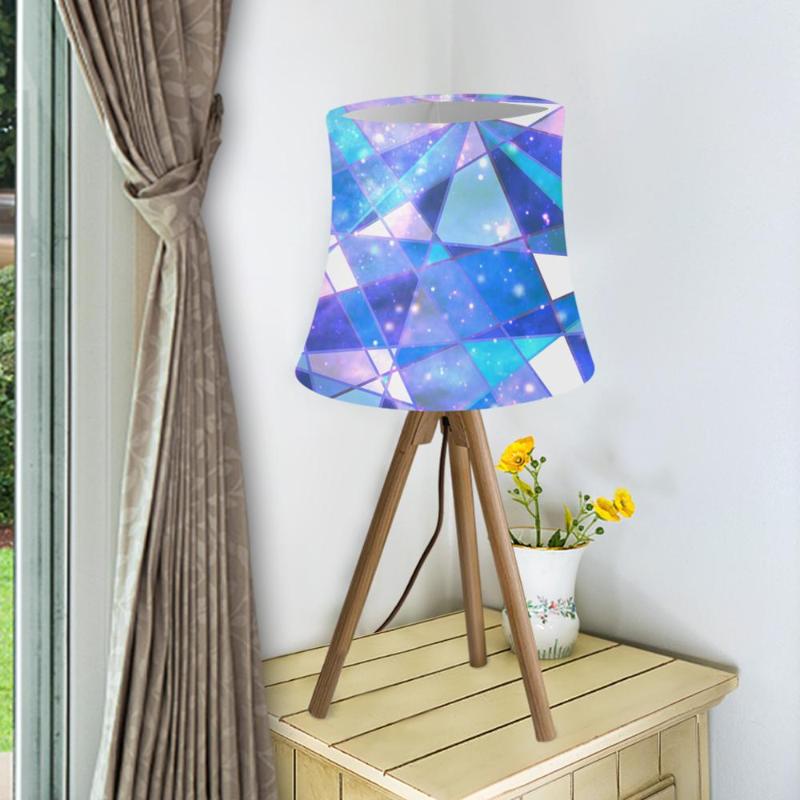 Blue printed modern lamp shades available in 2 sizes for table lamps with washable wall cover