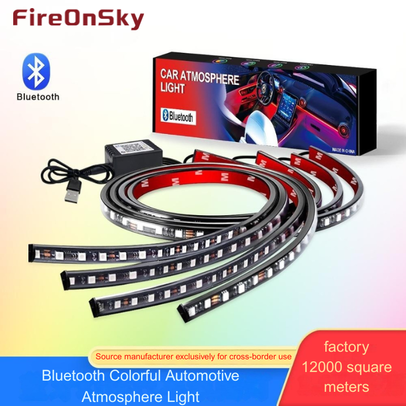 Bluetooth-controlled LED car interior lights with mobile app adjustment