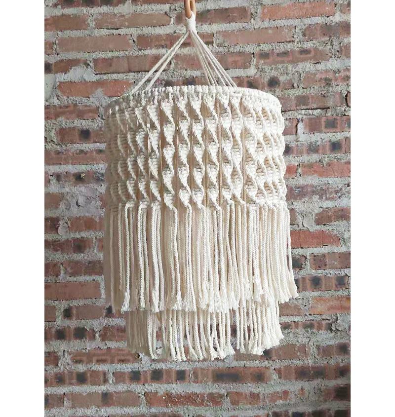 Bohemian hand-woven tapestry lamp cover for creative home decor, ideal for bedroom chandeliers, measuring 30x40 inches in cotton fabric