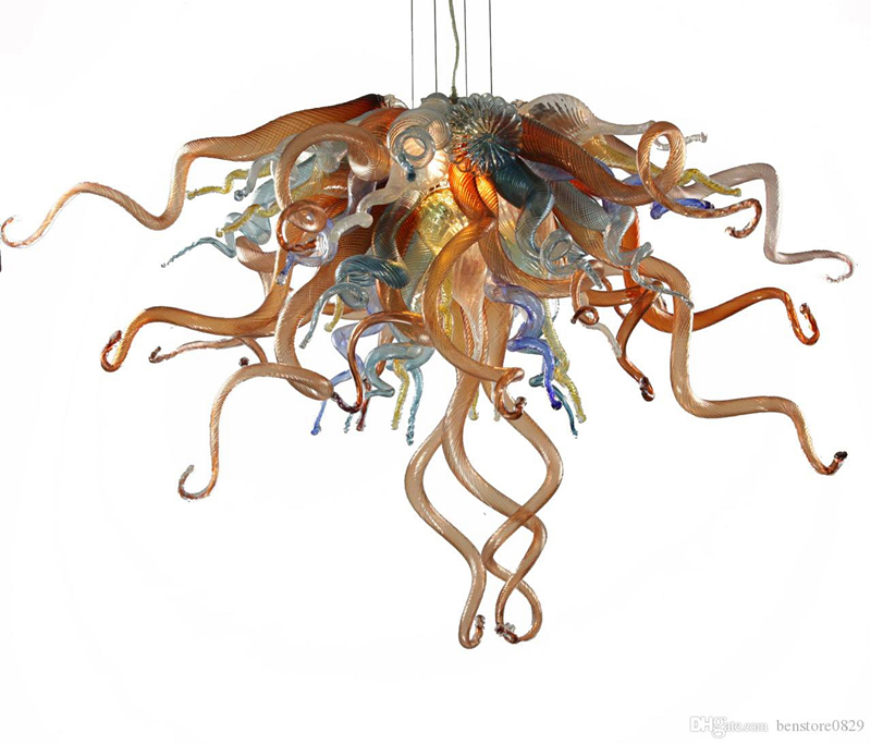 Brand Designer Lamp - Handcrafted Murano Glass Chandelier with Modern Art Deco LED Lighting for Home Decor, 110V/240V