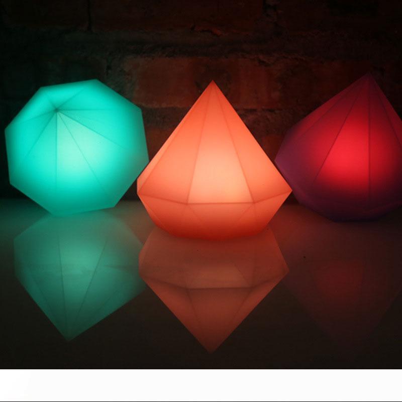 BRELONG Creative Kids' Gifts Colorful Diamond Silicone Night Lights for Bedroom or Desk with Battery Pads 1pc