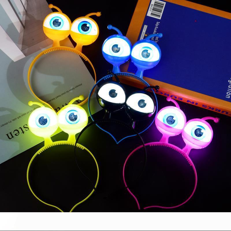 BRELONG Halloween Headband with Glowing Eyeball Design - Scary Shiny Eyeball Headdress for Costume - Multiple Color Options - Single Piece
