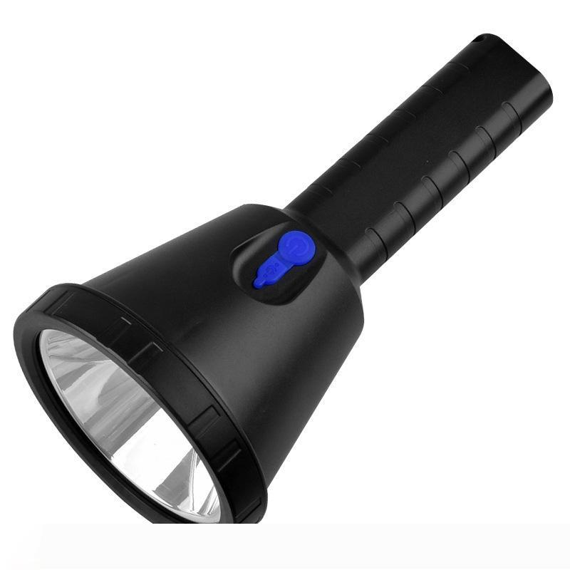 BRELONG high-power T6 LED flashlight with 2500 lumens, waterproof design, USB rechargeable, 95mm diameter, in black color
