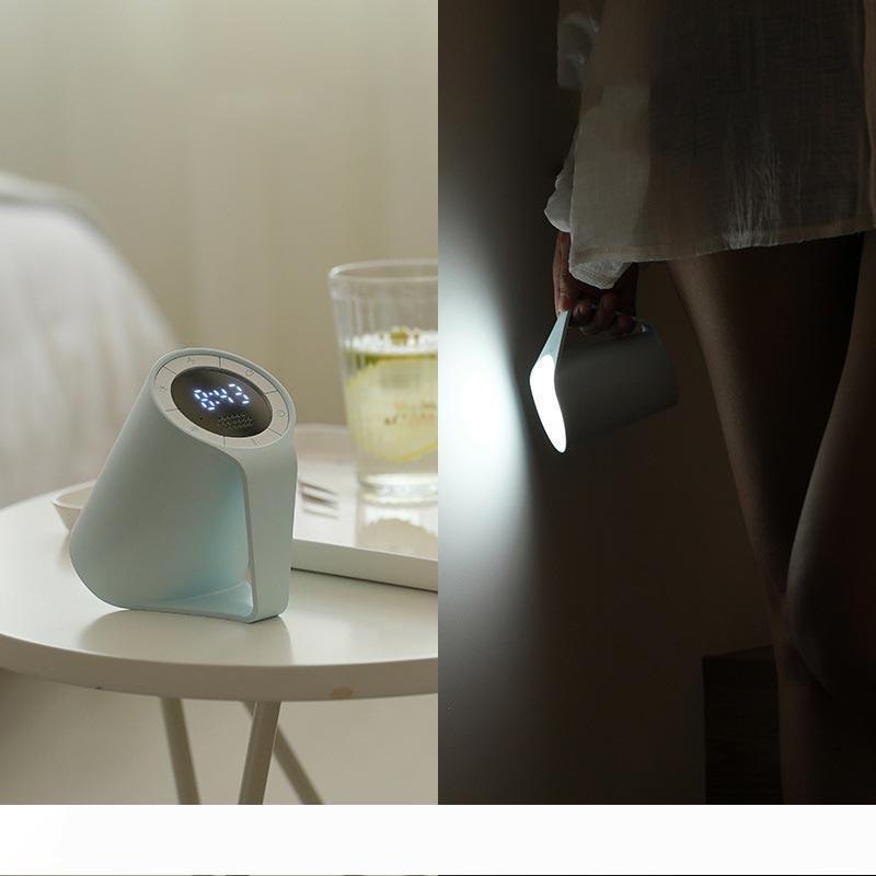 BRELONG innovative digital clock with USB charging, creative LED bedside night light