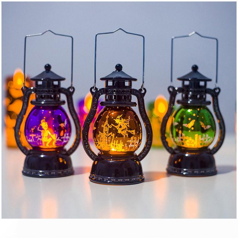 BRELONG LED Halloween Decoration Kerosene Lamp Retro Laser Lights Pony Lights Creative Ghost Festival Atmosphere Lights Festival Decoration