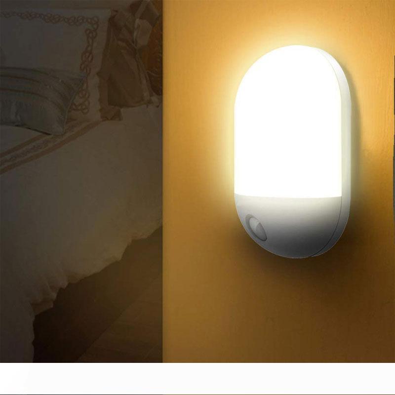 BRELONG LED night light with calendar sensor, plug-and-play for kids' rooms, living areas, garages, bathrooms, and hallways in warm white