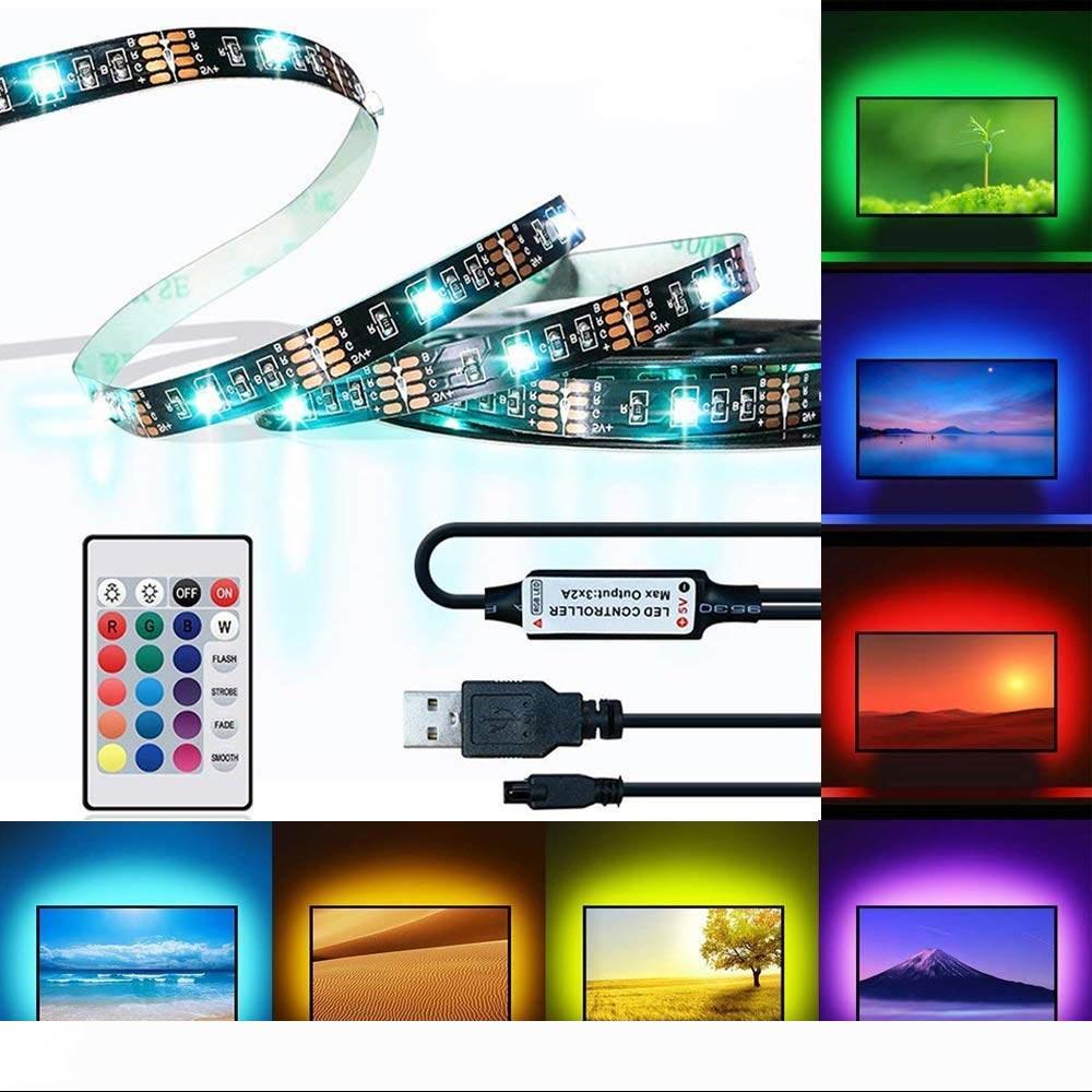 BRELONG LED TV backlight, 6.56FT RGB flexible USB offset illumination, multi-color USB TV backlight with infrared controller remote  

BRELONG LED TV backlight featuring 6.56FT RGB flexible USB lighting, multicolor illumination with infrared remote control