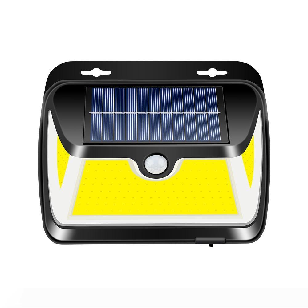 BRELONG Solar COB Induction Wall Light offers three-sided illumination for outdoor waterproof garden fence and street lighting