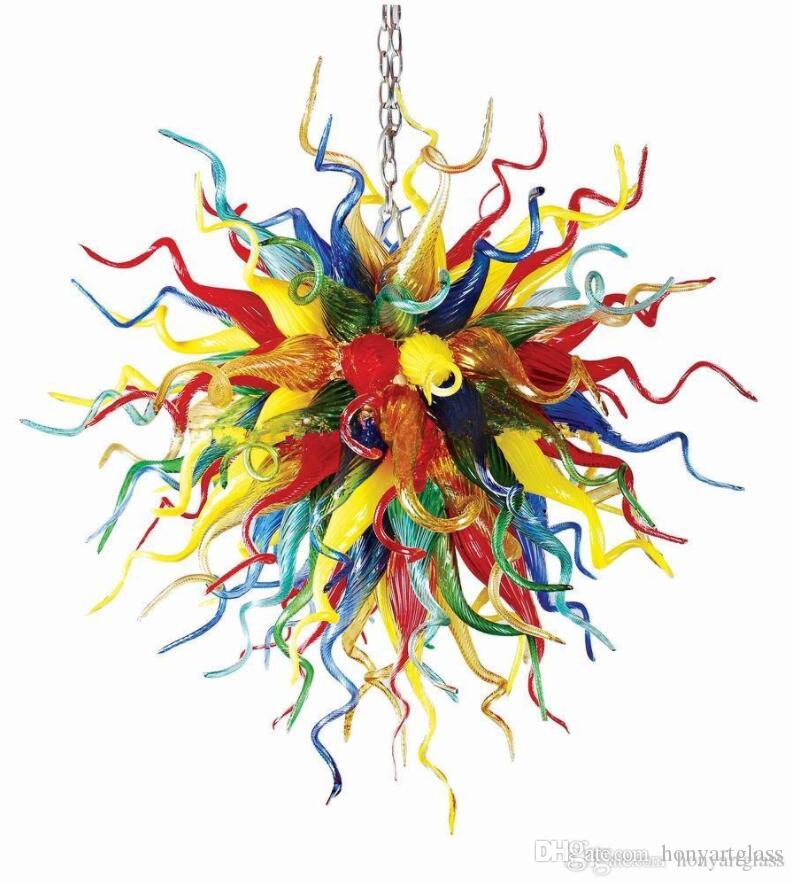Brilliant multicolored chandelier spheres for contemporary villa living room decor, featuring 100% handcrafted blown glass LED Murano lighting