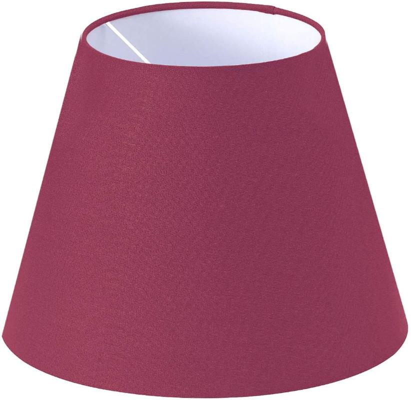Burgundy cone-shaped lampshade, 25x15x20 cm, made of premium fabric with metal inner frame for tables