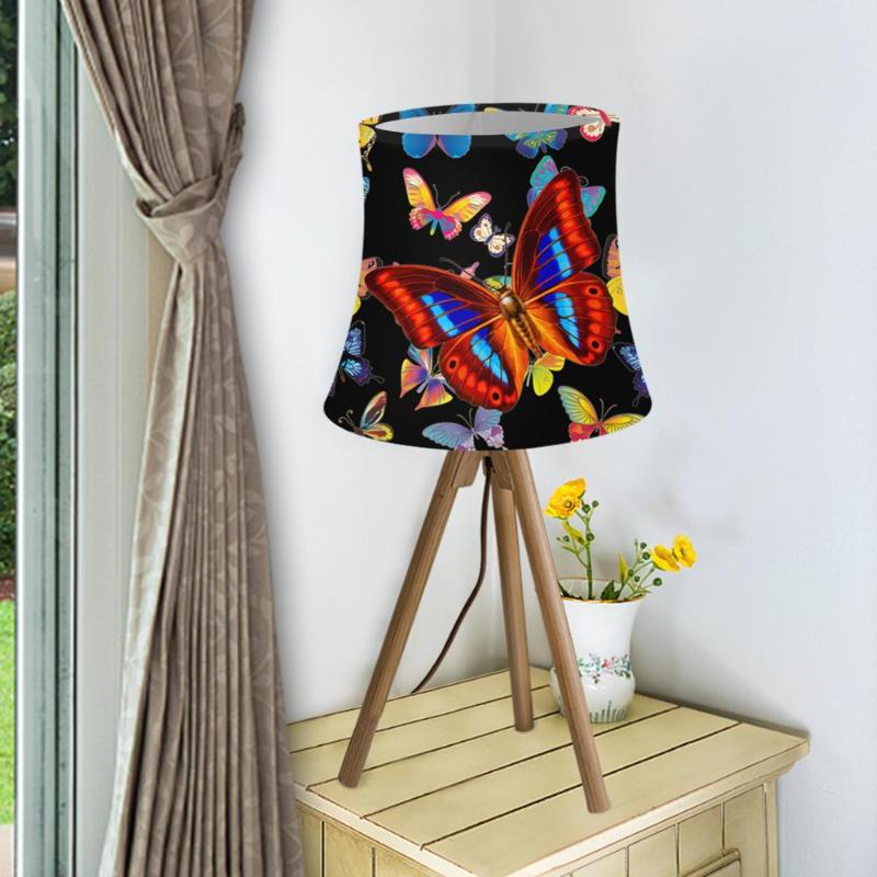 Butterfly-printed lamp shade for modern table, wall, or floor lamps in two sizes
