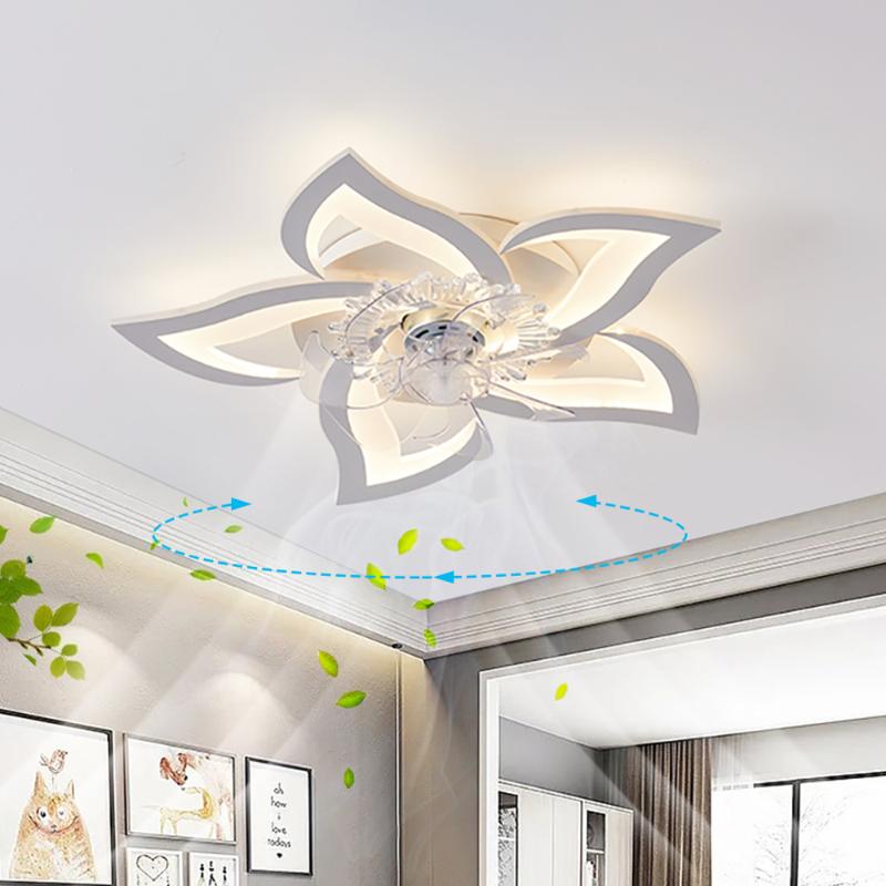 Ceiling fans with lights featuring IRANLAN remote control, modern chandelier-style LED lighting for living rooms and bedrooms