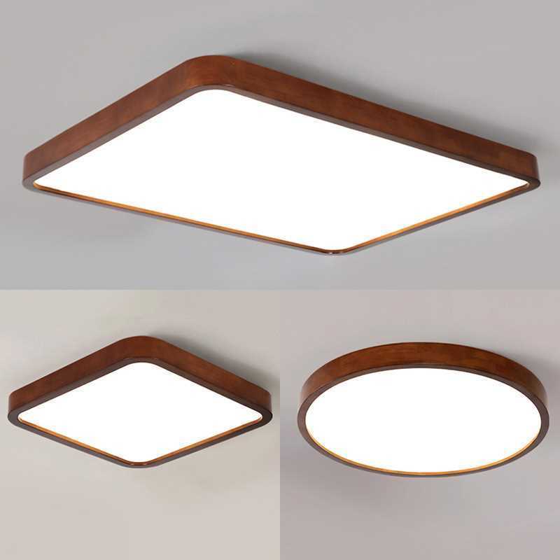 Ceiling Lights with a stylish walnut wood design, perfect for study and bedroom spaces in a Chinese-inspired aesthetic