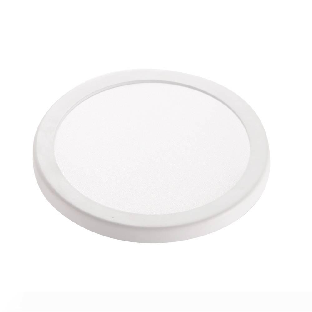 Ceiling-mounted LED panel lights in round shape with 20W and 8W options, offering neutral illumination