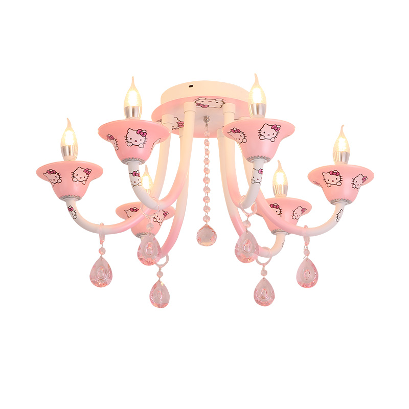 Children's Bedroom Ceiling Lamp with Nordic Cartoon Design for Modern Living Room and Kindergarten Decoration, Featuring LED Crystal Light