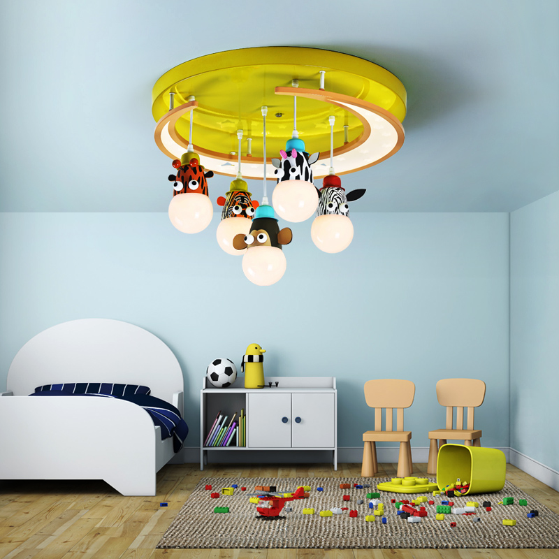 Children's Room Pendant Lamp: Modern Simple Cartoon Animal LED Hanging Light for Bedroom, Study or Dining