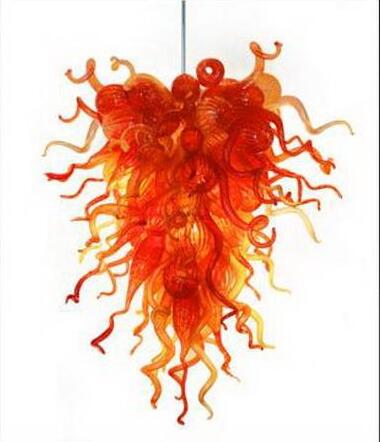 China Factory Lamps Modern Luxury LED Pendant Light Orange Hand Blown Murano Glass Chandeliers Italian Style Custom Made Chandelier Design