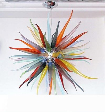 China Factory-outlet Pendant Lamps for Home Decoration AC110-240V Hand Blown Glass Customized Chandeliers Lights for Sale