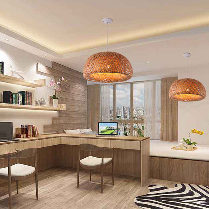 Chinese bamboo handcrafted pendant lamps for living rooms, hotels, restaurants, hallways, bedrooms and studies