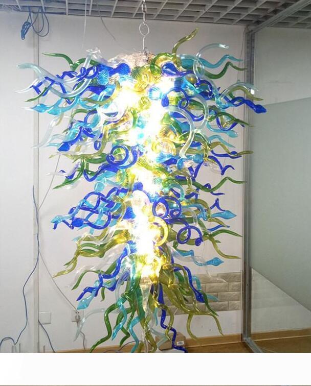Christmas Lights Large Glass Art Chandelier Home Decoration Living Room LED Pendant Lights Handmade Blown Glass Big Chandeliers