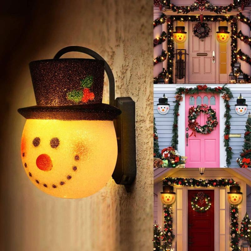 Christmas-themed snowman head lampshade for festive home lighting and decor