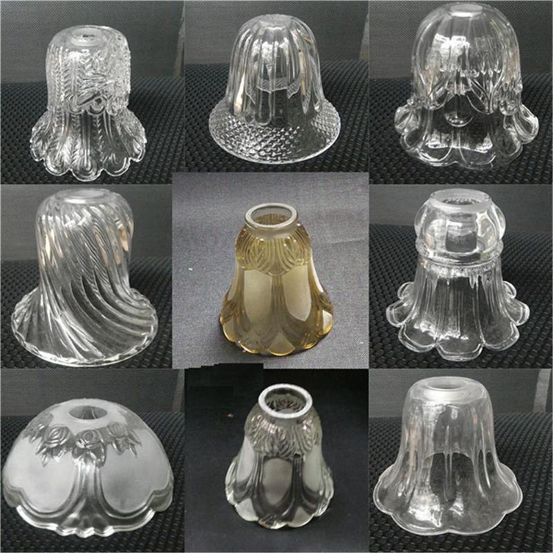 Clear cognac glass shade with deep cone design for ceiling fan light fixtures