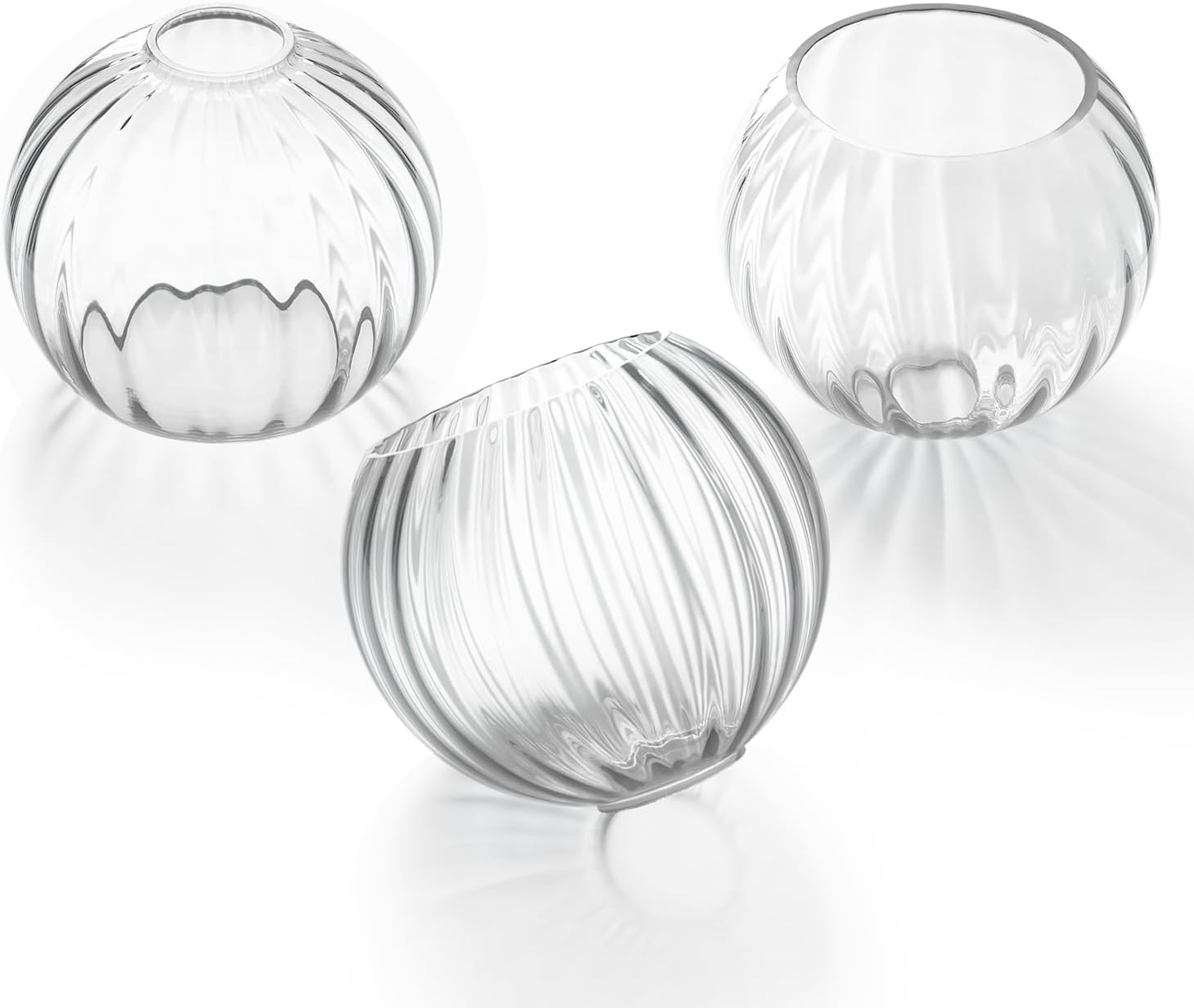 Clear Glass Shade, 6" Diameter Replacement Globe with 1.65" Fitter for Wall Lamps and Chandeliers