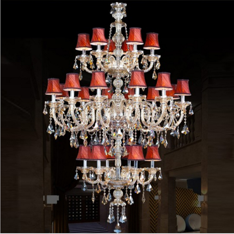 Clear K9 crystal chandelier lamp for modern living spaces and hotel halls
