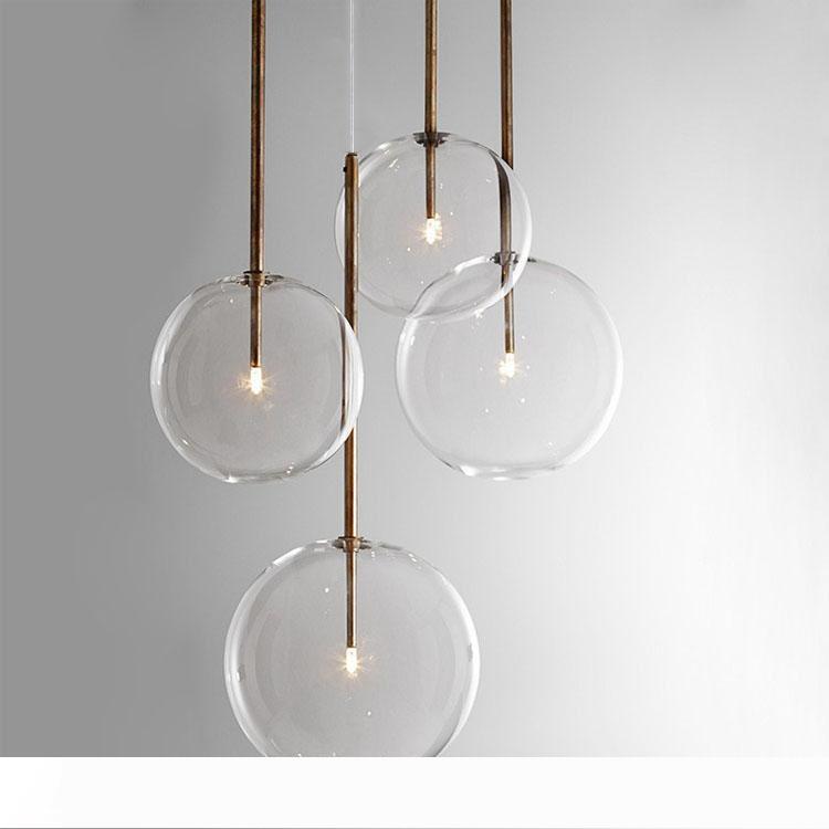 Clear Simple Creative Glass Lights Bar Coffee Shop Simple Chandelier Iron Droplight Experimental Bottle Lamp Frosted Glass