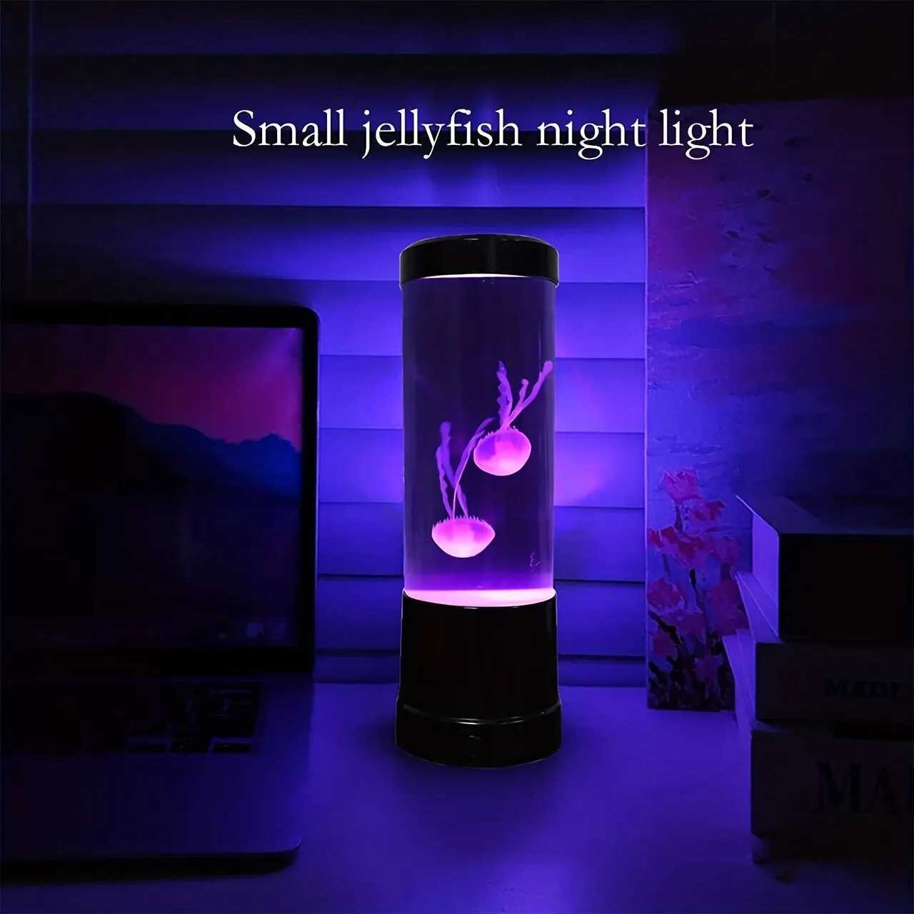 Color-changing LED jellyfish lamp with USB power, a mini aquarium night light perfect as a kids' gift