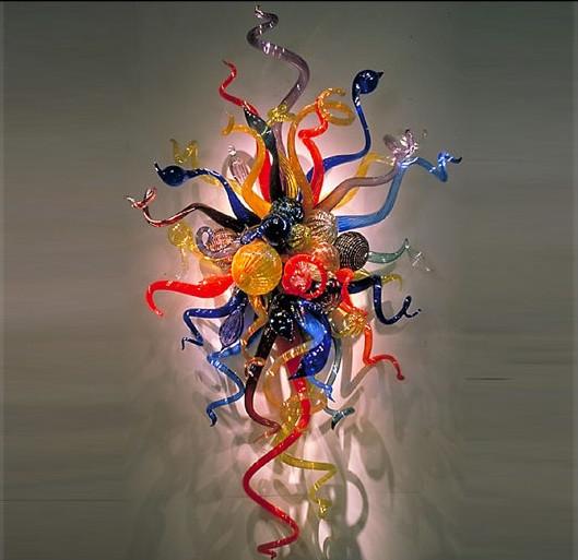 Colorful Hand Blown Lamps Modern Murano Glass Wall Sconce Art Lighting with LED Bulbs
