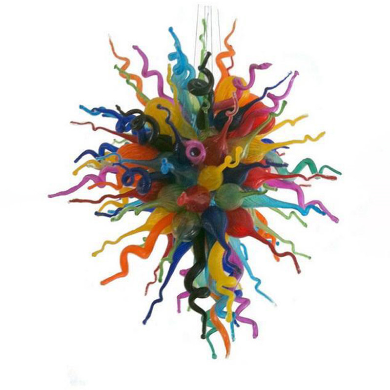 Colorful LED chandelier with modern pendant lighting for stylish home and bedroom decor